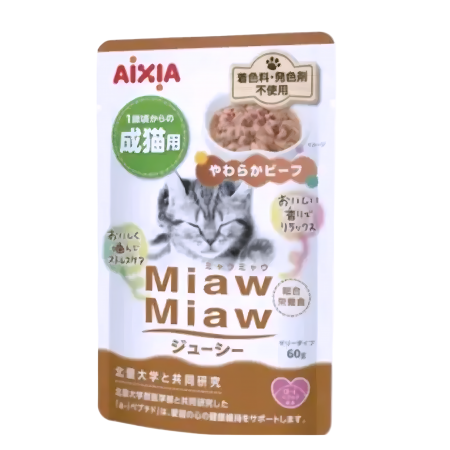 Aixia Cat Pouch Miaw Miaw Juicy Beef 60g