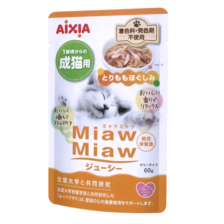 Aixia Cat Pouch Miaw Miaw Juicy Chic Thigh Flakes 60g x12