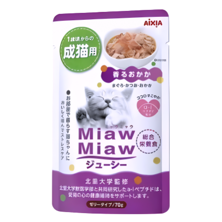 Aixia Cat Pouch Miaw Miaw Juicy Dried Bonito 60g x12