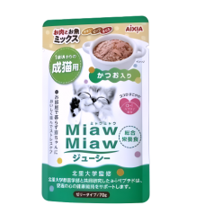 Aixia Cat Pouch Miaw Miaw Juicy Meat & Fish Mix w/Skipjack Tuna 60g