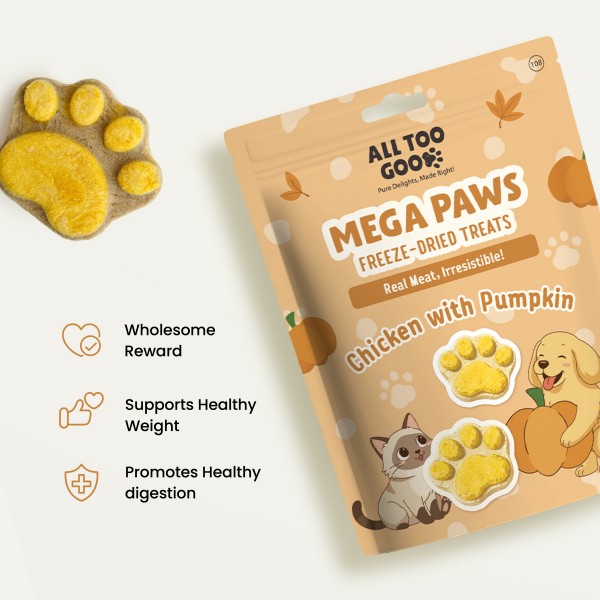 All Too Good  Mega Paws Freeze-Dried Treats Chic w/Pumpkin 54g