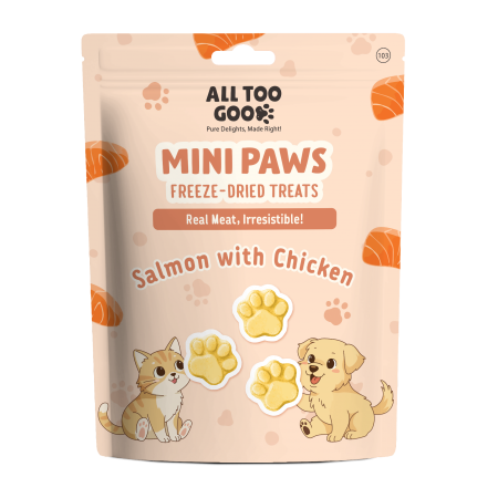 All Too Good Mini Paws Freeze-Dried Treats Salmon 54g (3 packs)