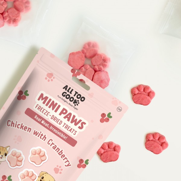 All Too Good  Mini Paws Freeze-Dried Treats Chic w/Cranberry 54g