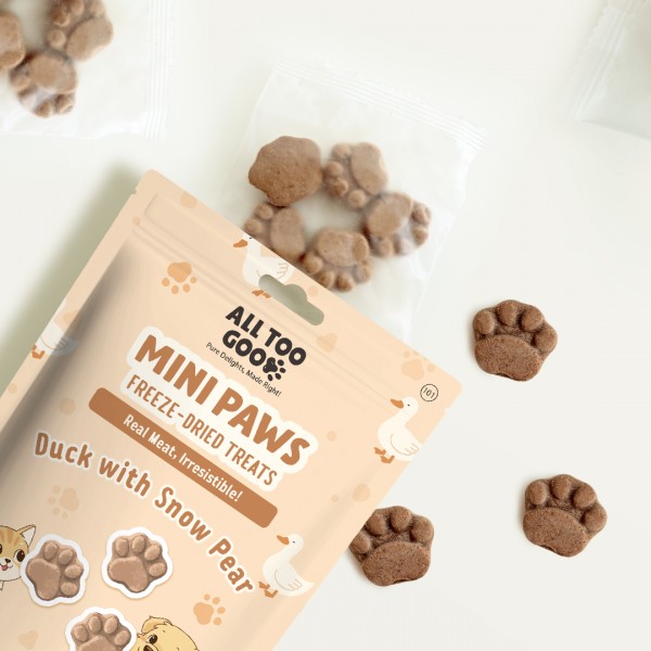 All Too Good  Mini Paws Freeze-Dried Treats Duck 54g
