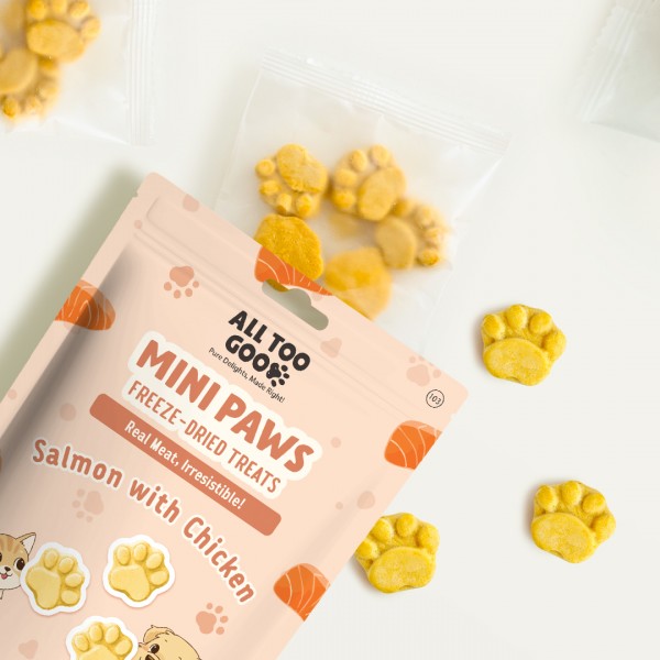 All Too Good  Mini Paws Freeze-Dried Treats Salmon 54g