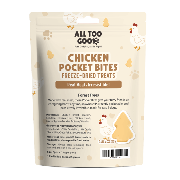 All Too Good Chicken Pocket Bites Freeze-Dried Treats Forest Trees 84g