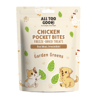 All Too Good Chicken Pocket Bites Freeze-Dried Treats Garden Greens 24g