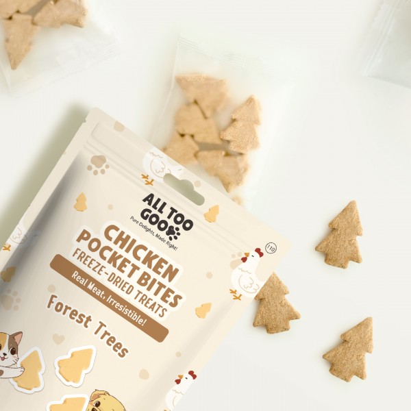All Too Good Chicken Pocket Bites Freeze-Dried Treats Forest Trees 84g