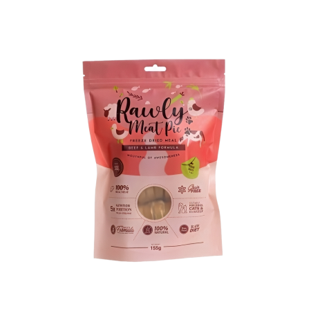 Amelisa Pet & Co Pets Freeze Dried Rawly Meat Pie Beef & Lamb 155g