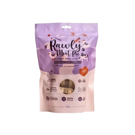 Amelisa Pet & Co Pets Freeze Dried Rawly Meat Pie Chic & Duck 155g