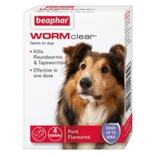 Beaphar Wormer Tablets Wormclear for Large Dog (4 tabs)