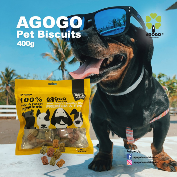 Agogo Dog Treat Bear Biscuits 400g x2