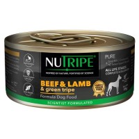 Nutripe Pure Grain and Gum Free Beef, Lamb and Green Tripe Dog Wet Food 95g Carton (6 Cans)