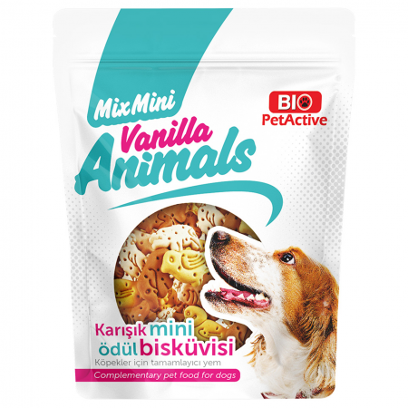 Bio PetActive Dog Treats MixMini Vanilla Animals Snack 200g