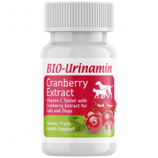 Bio PetActive Supplement Tablets Pet Bio-Urinamin Vitamin C with Cranberry Extract 12g (40 Tabs)