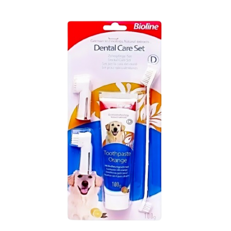Bioline Dental Care Set Orange for Dogs 100g