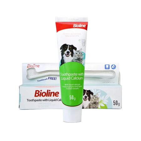 Bioline Dental Care Set w/Liquid Calcium for Cats & Dogs 50g