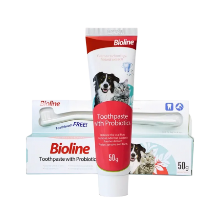 Bioline Dental Care Set w/Probiotics for Cats & Dogs 50g