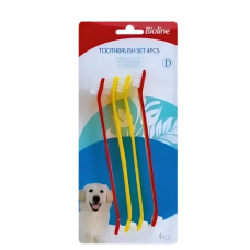 Bioline Dental Care Toothbrush for Dogs 4pcs