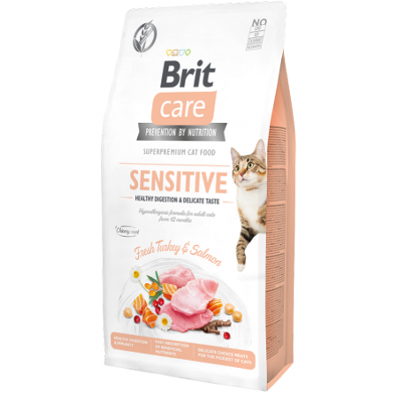 Brit Care Grain-Free Sensitive Healthy Digestion & Delicate Taste Cat Dry Food 7kg