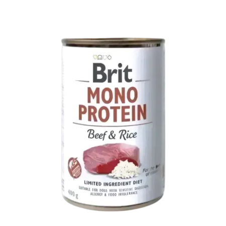 Brit Care Dog Canned Food Mono Protein Beef & Rice 400g x6