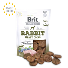 Brit Care Dog Treat  Meaty Jerky Rabbit Meaty Coins 80g