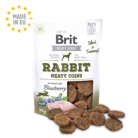 Brit Care Dog Treat  Meaty Jerky Rabbit Meaty Coins 80g x2