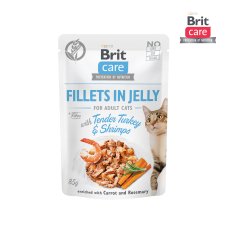 Brit Care Cat Fillets in Jelly Tender Turkey & Shrimps 85g 
