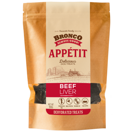 Bronco Appétit Beef Liver  Dog Treats 90g (2 Packs)
