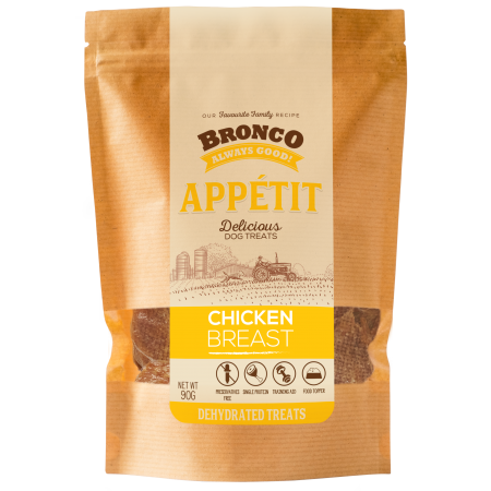 Bronco Appétit Chicken Breast  Dog Treats 90g (2 Packs)