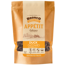 Bronco Appétit Duck Gizzard Dog Treats 90g (2 Packs)