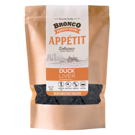 Bronco Dog Treats Appétit Duck Liver 90g (2 packs)