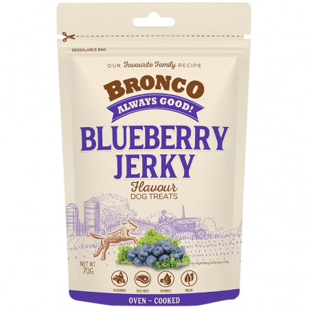 Bronco Oven Cooked Jerky Blueberry Dog Treat 70g