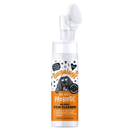 Bugalugs Dog Pre, Post + Probiotic No Rinse Paw Cleaner 200ml
