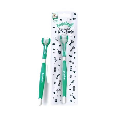 Bugalugs Pets Dental Toothbrush Triple Headed