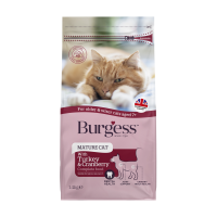 Burgess Mature Cat 7+ Years Old Turkey & Cranberry Dry Cat Food 1.4kg