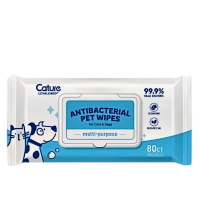 Cature Pet Anti-bacterial Wipes 80pcs (3 Packs)