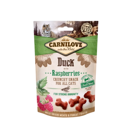 Carnilove Cat Treats Crunchy Snack Duck w/Raspberries 50g