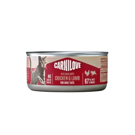 Carnilove Cat Canned Food Pate Chicken & Lamb 100g (6 cans)