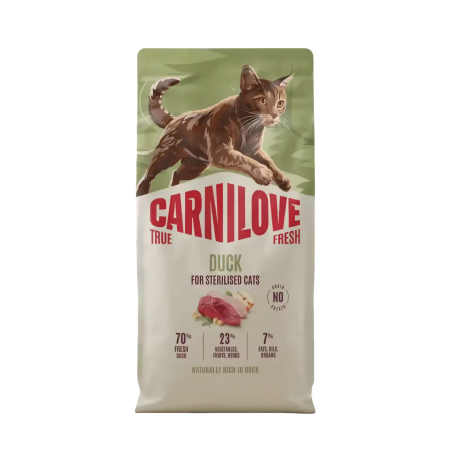 Carnilove Cat Dry Food True Fresh Duck Adult Sterilised Cats 6kg