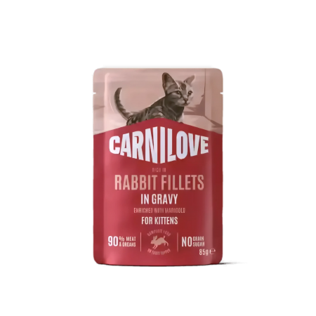 Carnilove Cat Gravy Pouch Rabbit w/Marigold Kittens 85g (6 packs)