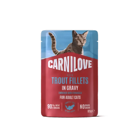 Carnilove Cat Gravy Pouch Trout w/Echinacea 85g (6 packs)
