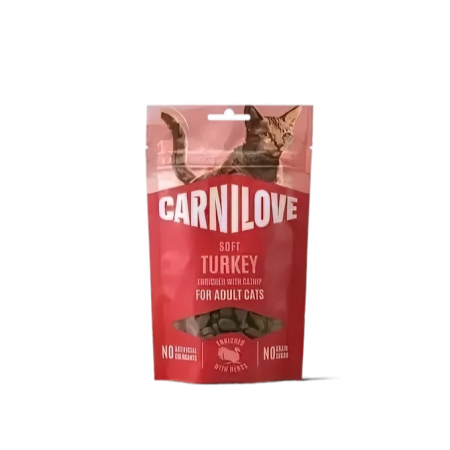 Carnilove Cat Treats Soft Turkey enriched w/Catnip Snack 50g (3 packs)