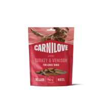  Carnilove Dog Treats Jerky Turkey & Venison 100g (3 packs)