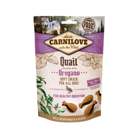 Carnilove Dog Semi Moist Snack Quail enriched w/Oregano 200g x3