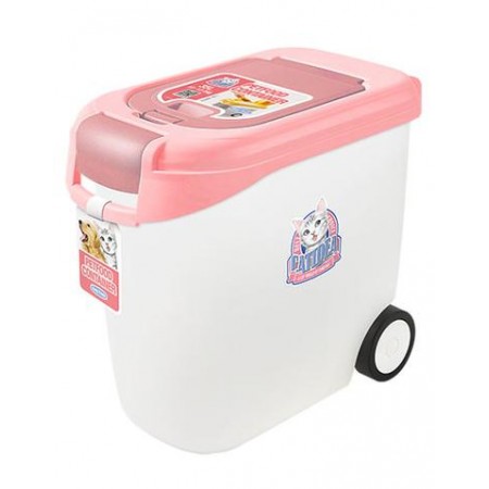 Catidea Luxury Double Open Petfood Container Pink 10kg