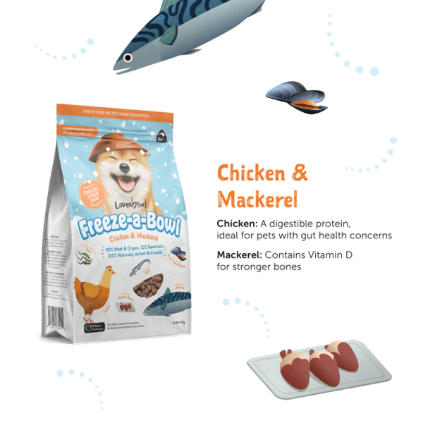 Loveabowl Dog Food Freeze-A-Bowl Chicken & Mackerel 425g