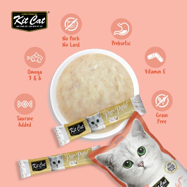 Kit Cat Purr Puree Chicken & Salmon 15g x 4pcs (3 Packs)