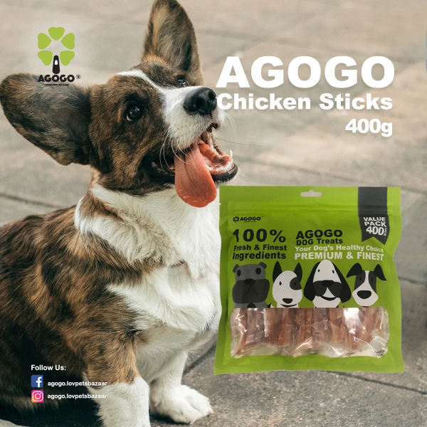 Agogo Dog Treat Chicken Stick 400g x2