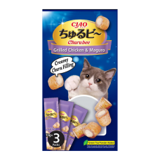 Ciao Churu Bee Grilled Chicken & Maguro Bite Sized Snack with Creamy Churu Filling 10g x 3pcs